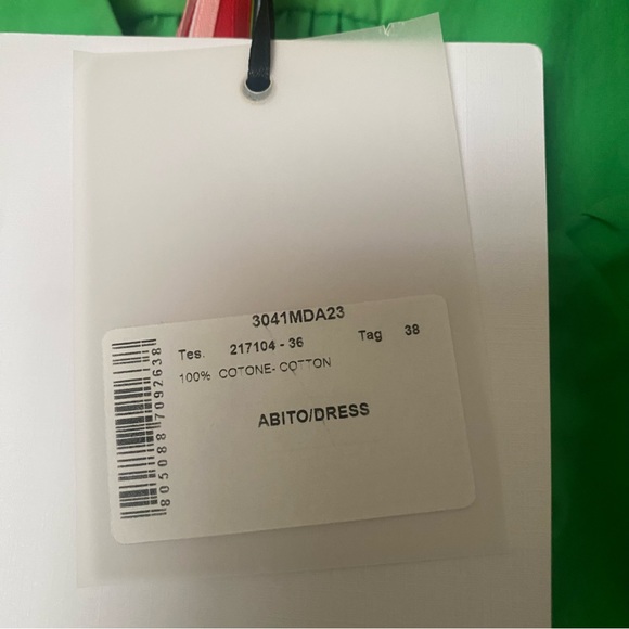 MSGM Apple Green Ruffle Midi Dress IT 38 or US 2 - Picture 7 of 8